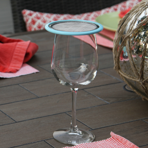 mesh wine glass lid with silicone edge