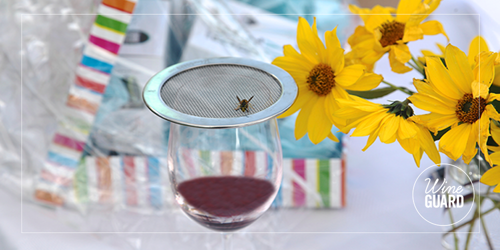 insect on a wine glass cover