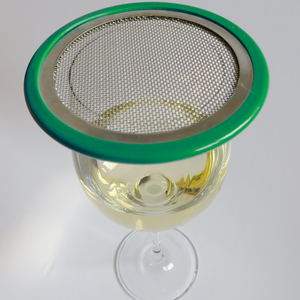 green edged wine glass lid