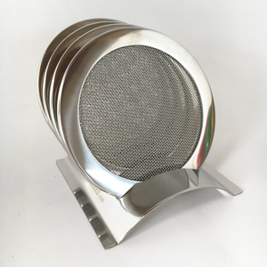 stack of stainless steel wine glass lids