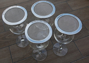wine glasses with stainless steel lids